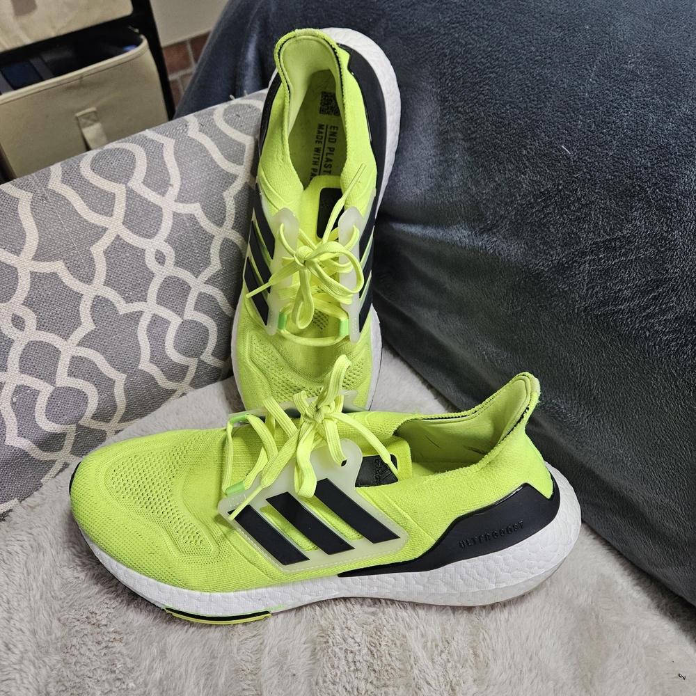 Adidas Neon Yellow Boost Running Shoes